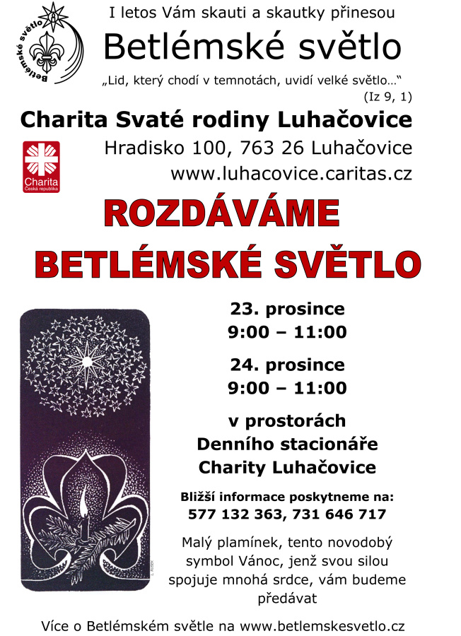 betlémské svìtlo plakát 2013