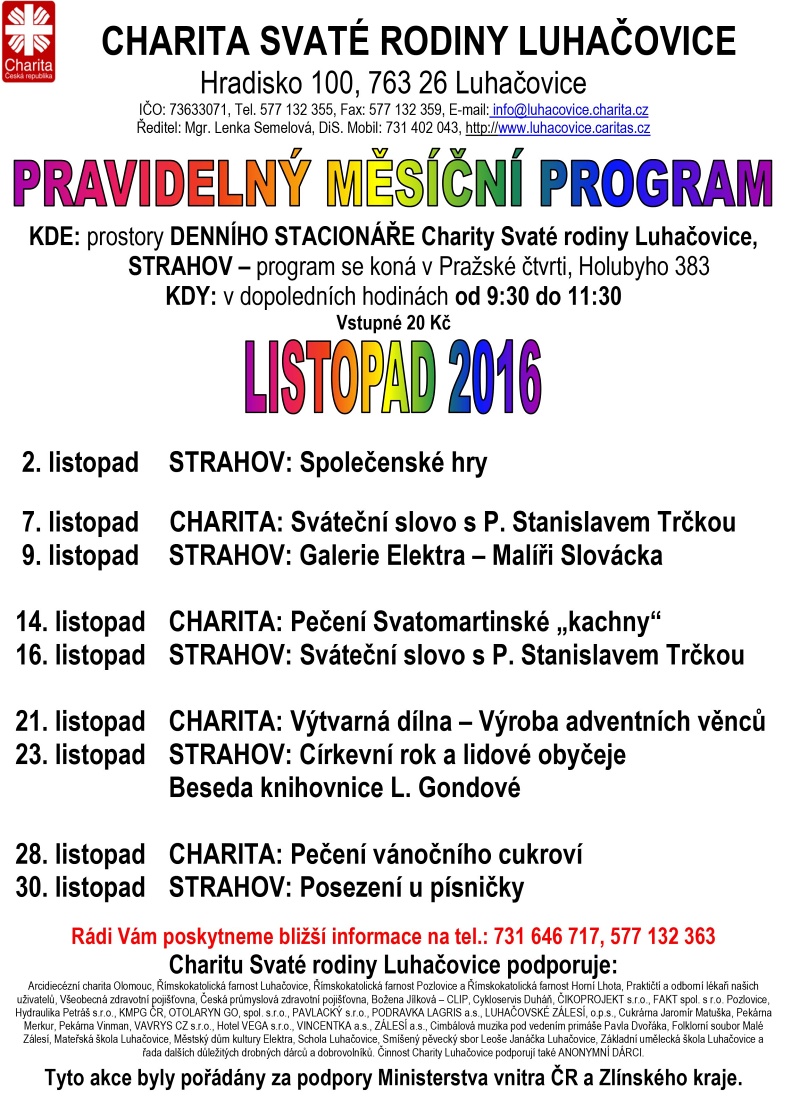 PROGRAM LISTOPAD 2016