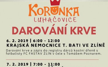 Daruj krev s Korunkou Luhačovice 2019