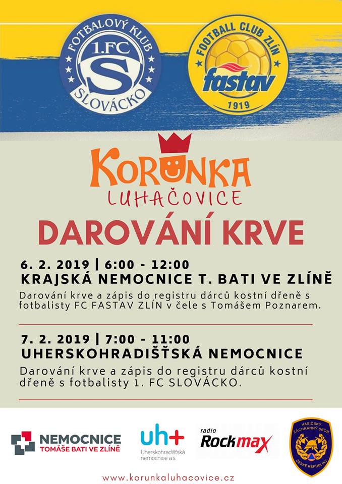 Daruj krev s Korunkou Luhačovice 2019